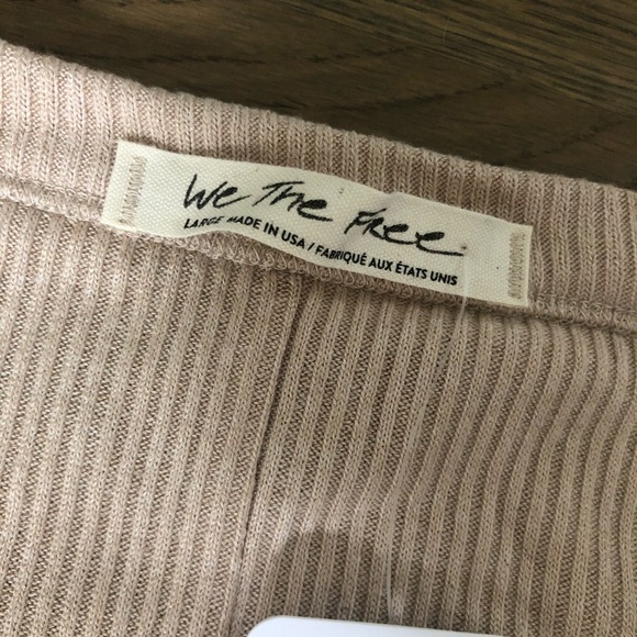 🎉HP🎉NWT Free People Sand LG Crop Sweater Buttons - Picture 5 of 6